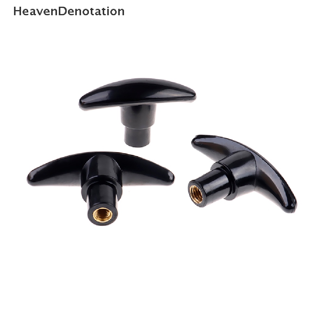 [HeavenDenotation] Hitam Plastik M6/M8/M10 female thread T type shaped head clamping Mur knob HDV