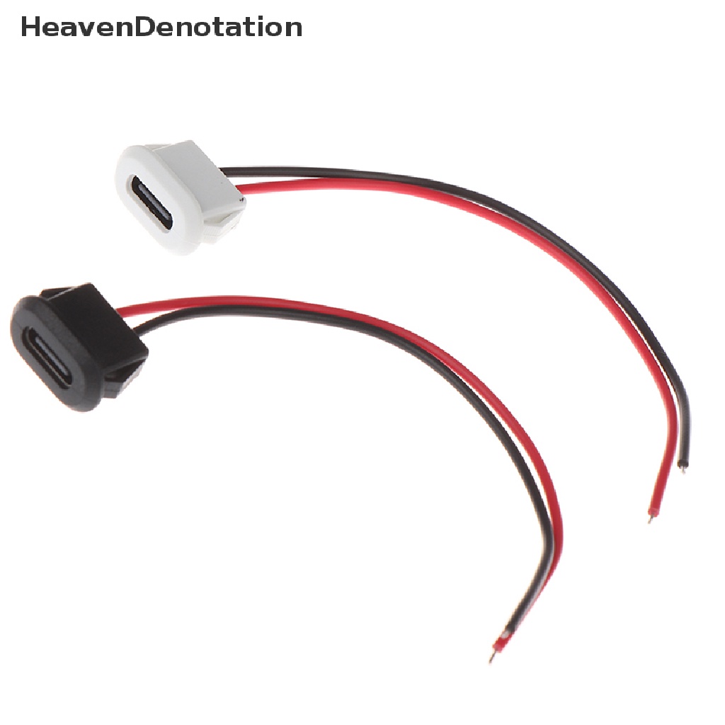 [HeavenDenotation] 2pin USB-C TypeC Konektor USB Tahan Air Kompresi Langsung Base Female Soket Antarmuka Pengisian Dengan Kawat Las Soket Tahan Air HDV