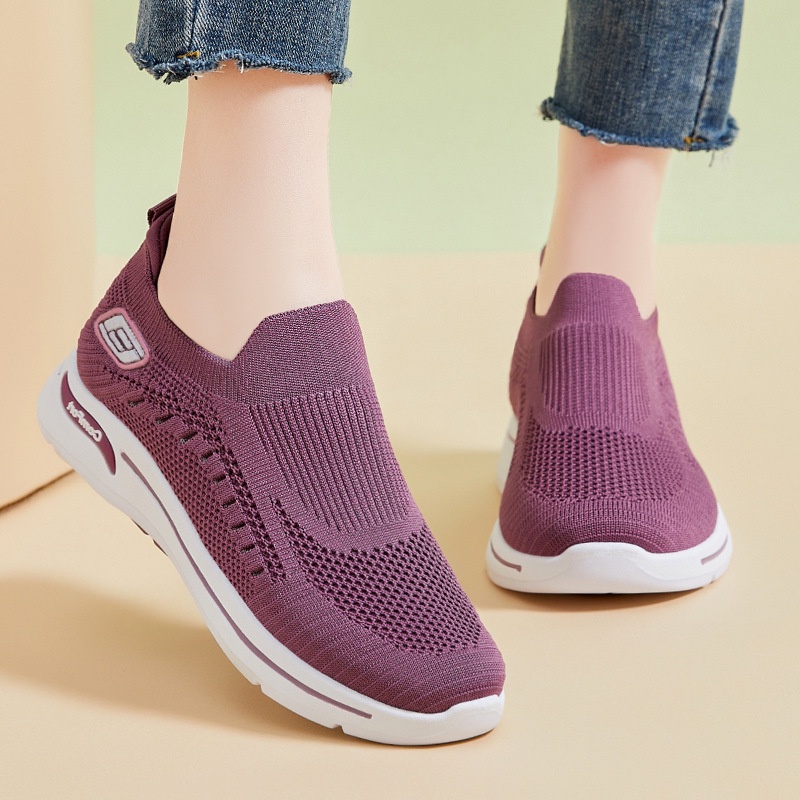 SHOEGALLERY LV0279 Sepatu Sneakers Wanita Import Tanpa Tali Sepatu Fashion Comfort Bergaris Sepatu Slip On Wanita