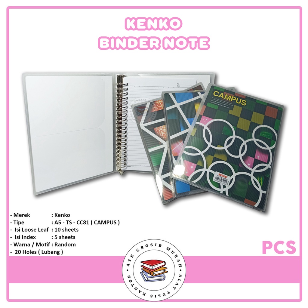 

KENKO - Binder Note 20 Ring A5 - TS - CC81 Campus - Pcs