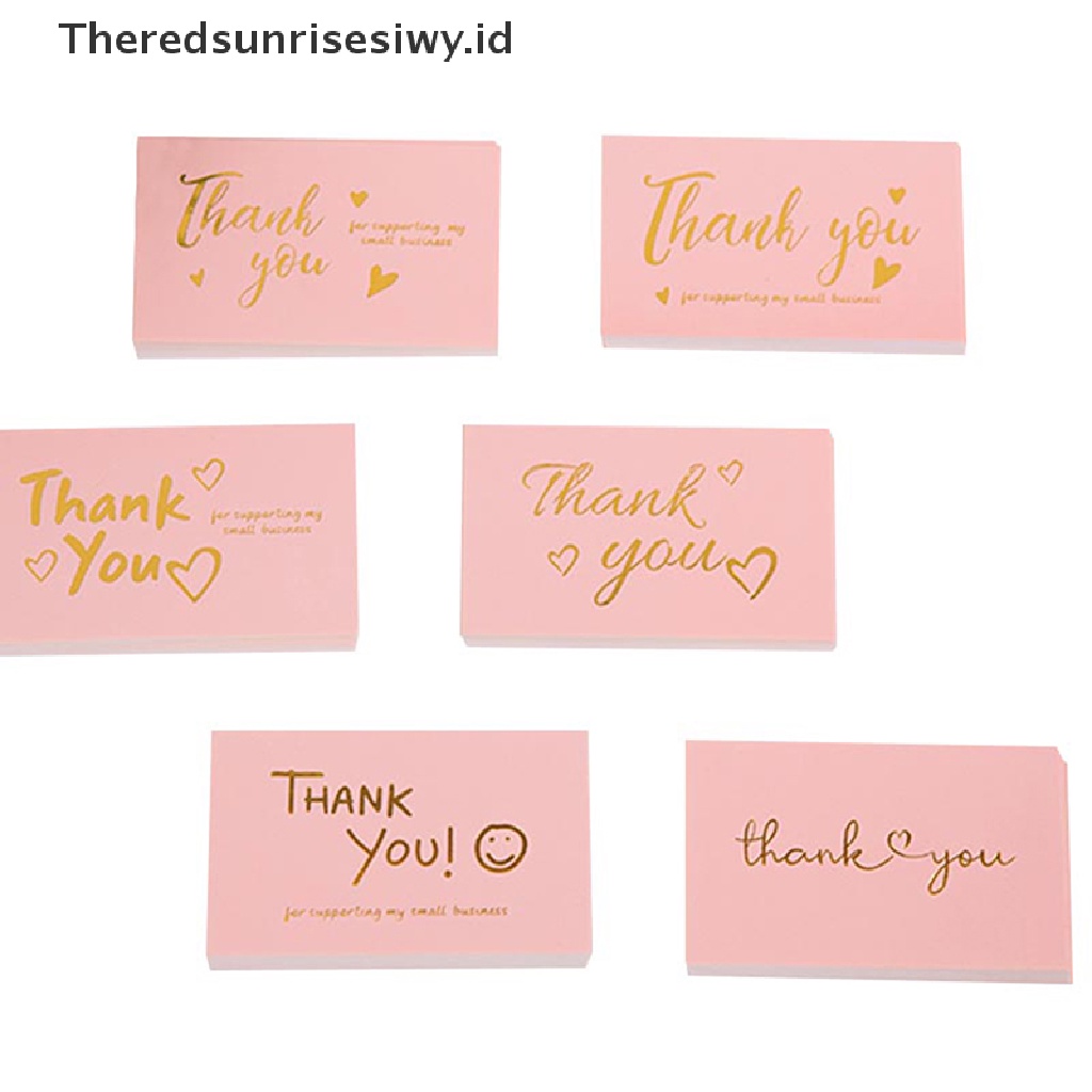 # Kado Mom &amp; PAPA DIY # 50pcs Pink Terima Kasih Untuk Pesanan Anda Kartu Nama Gift Business Greeg Card~