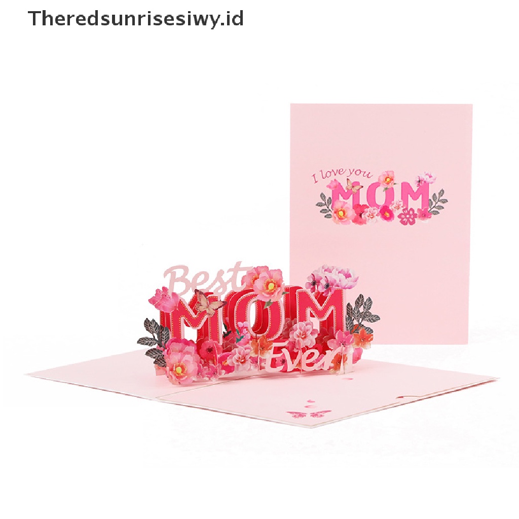 # Kado Mom &amp; PAPA DIY # 3d Up Mother's Day Card Greeg Flowers Bouquet Hadiah Ulang Tahun Ibu Istri~