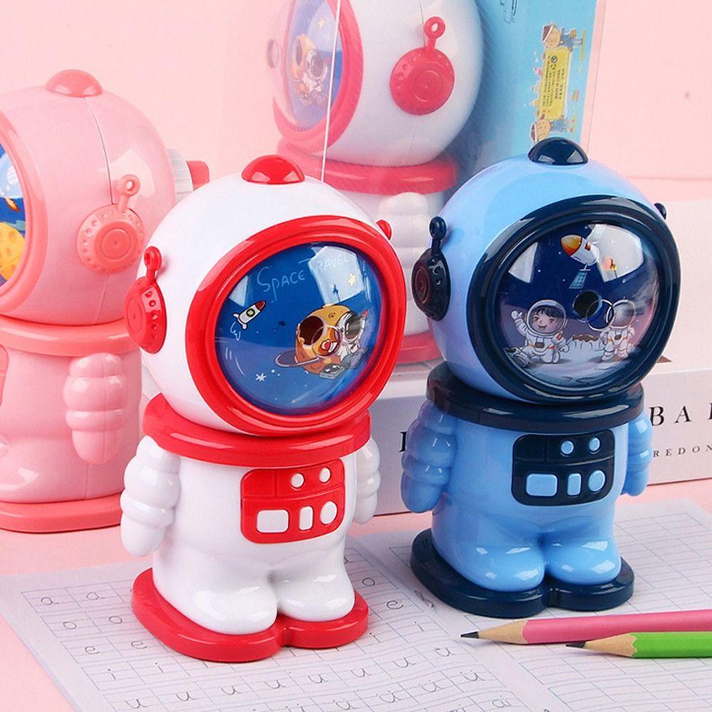 Suyo Astronot Pensil Sharpener Kreatif Kartun Siswa Otomatis Pencil Sharpener