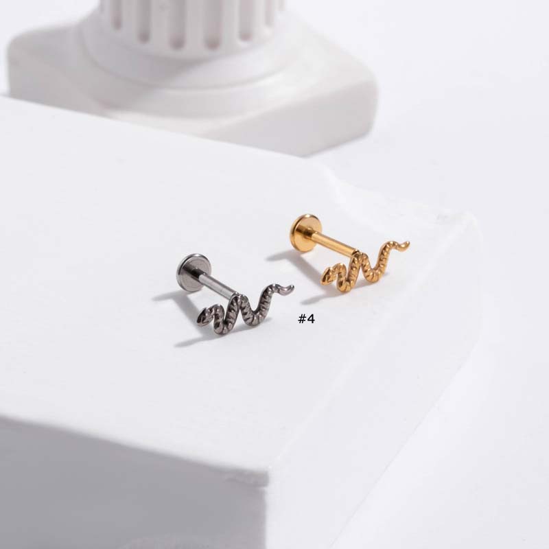 1biji Dragibfkt Snowflake Scorpion Bentuk Bedah G23 Baja Titanium Labretstud Labret Stud Kepala Datar Tindik Bibir Tulang Rawan Helix Tragus Earring Stud