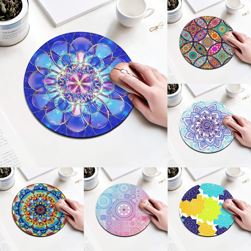 Mandala Mouse Pad Game Kreatif Dan Lucu Rumah Kantor Alas Tikus Karet Mouse Pad Klasik Mandala Biru Navy Mandala Kuning Mandala Biru Mandala Terang Mandala Mouse Pad