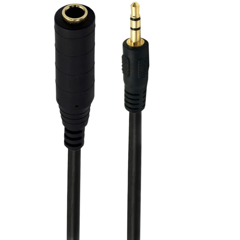 Cre Universal 6.35mm Ke 3.5mm Mono/Stereo Headphone Gitar Extension Cable Cord Kabel 1/4inch Female Ke 1/8inch Male