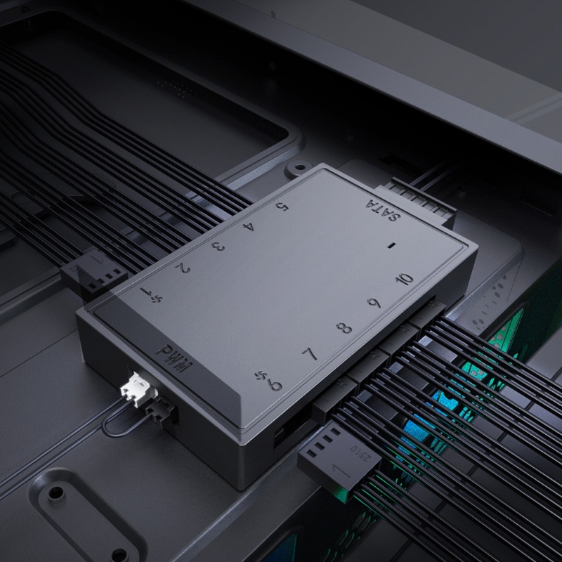 Cre Kabel Power Supply Kipas PWM 4Pin 1sampai10 Fan Hub Splitter Port Casing PC Kabel Ekstensi Motherboard Internal