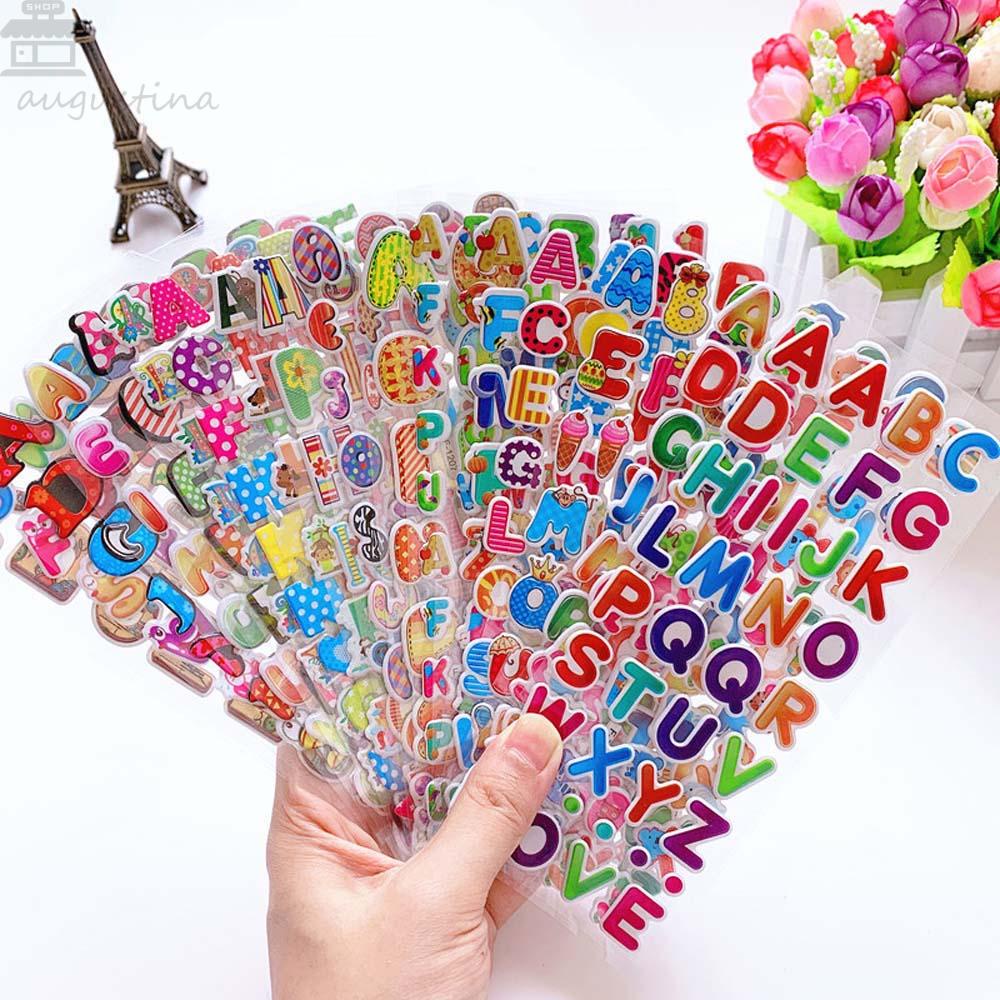 Stiker Bubble Agustina Kartun 20lembar/lot Letter Diary Stiker Angka Stiker Hias Alat Tulis Stiker Kartun