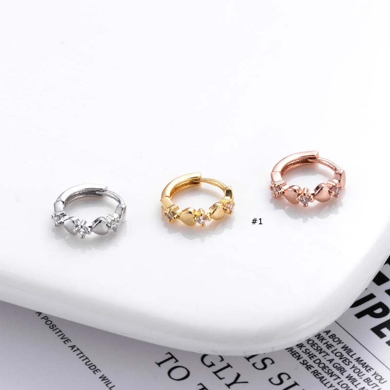 1biji 8mm Hoop Cartilage Earring Tragus Pinna Helix Piercing Silver Gold Ikatan Simpul Bentuk Hati