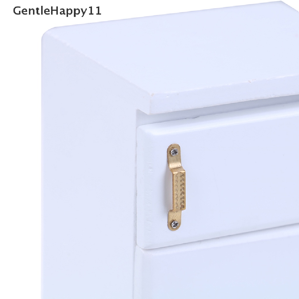 Gentlehappy 1: 12rumah Boneka id Putih Kulkas fridge freezer furniture Miniatur Mainan id