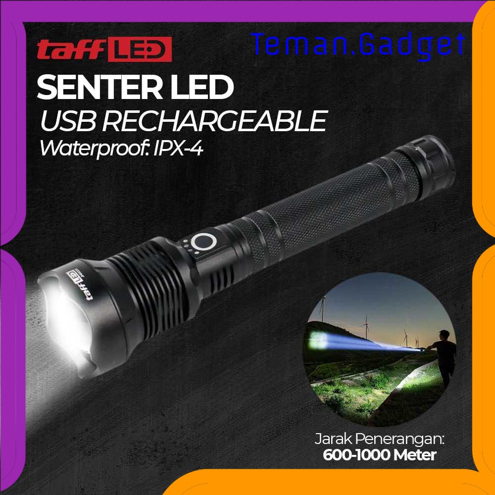 TG - LMP TaffLED Senter LED Flashlight USB Rechargeable XHP 70.2 - JHS522X
