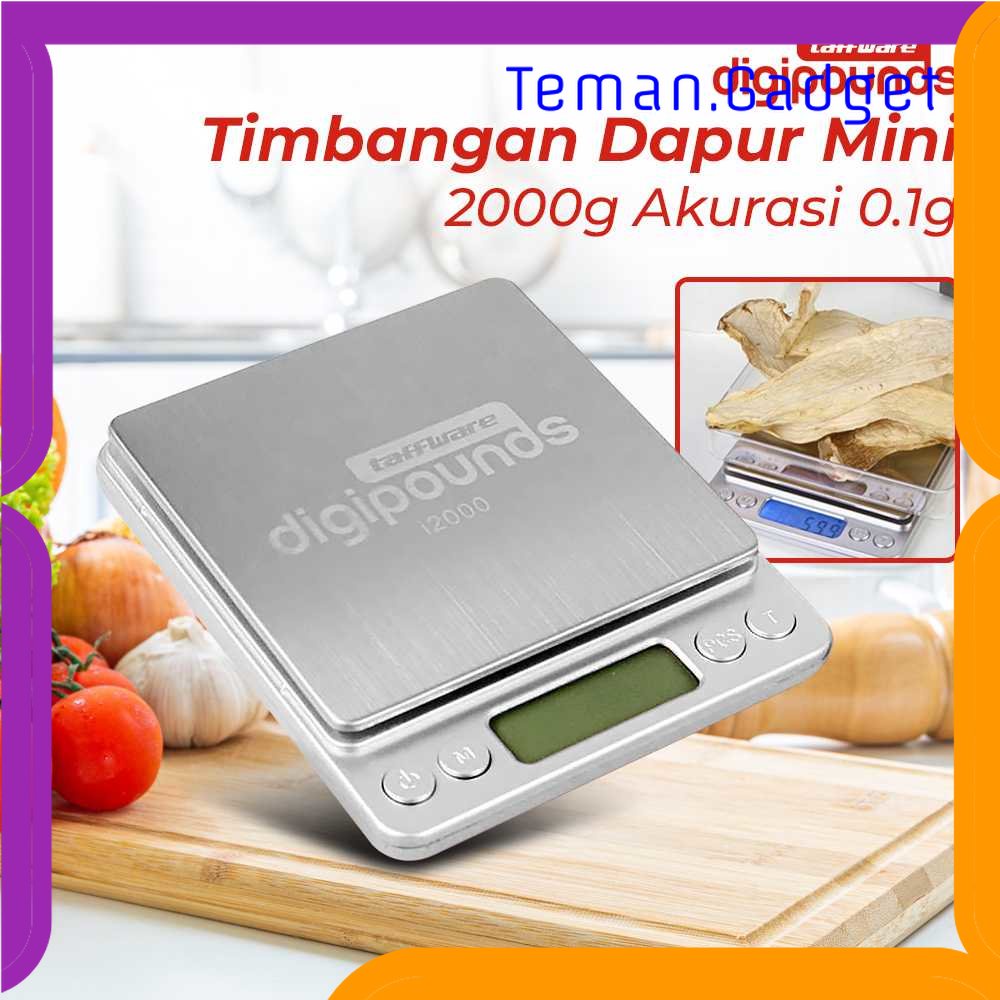 TG - DPR Taffware Digipounds Timbangan Dapur Mini Digital Scale - i2000