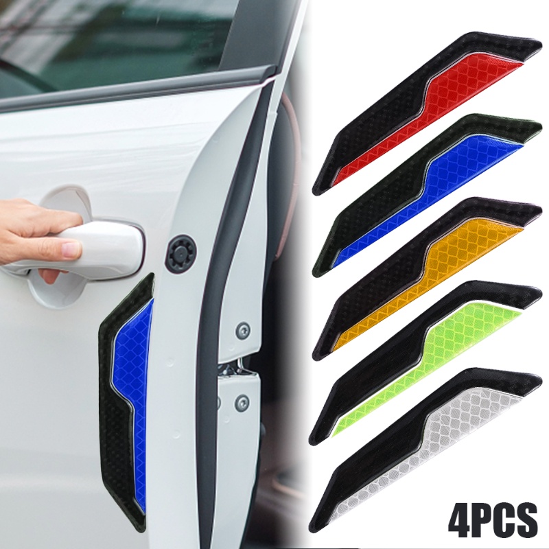 4pcs/set Kepribadian Portabel Kaca Spion Pintu Mobil Perekat Diri Anti-Tabrakan Stiker/DIY Keselamatan Malam Otomotif Reflektif Dekoratif Decal