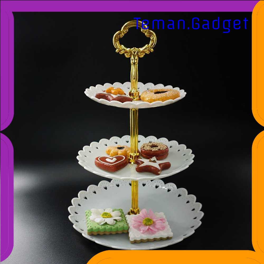 TG - DPR One Two Cups Rak Makan Kue Buah Cake Plate Stand Display - CF431