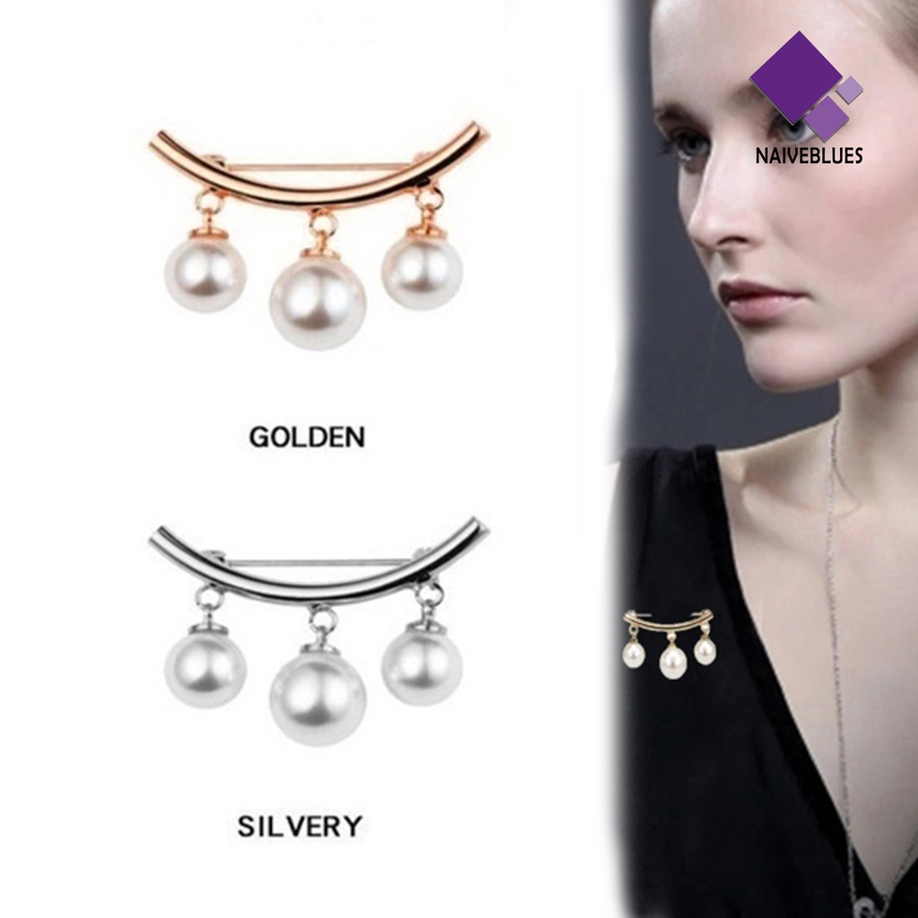 &lt; Naiveblues &gt; 2Pcs Bros Gaya Elegan Bros Fashion Mutiara Imitasi Untuk Pernikahan