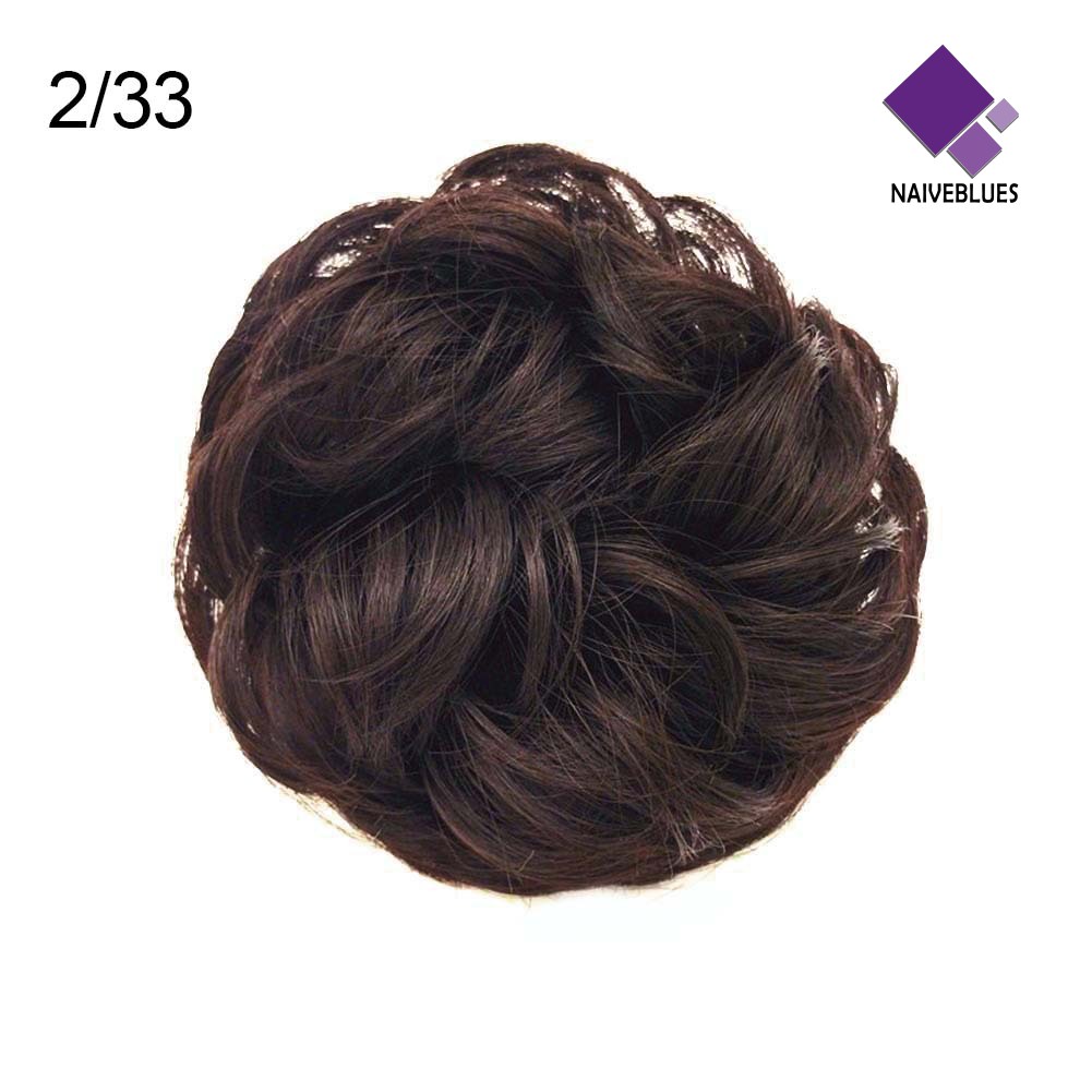 &lt; Naiveblues &gt; Wanita Elastis Rambut Bun Ponytail Extension Messy Chignon Hairpiece Aksesori