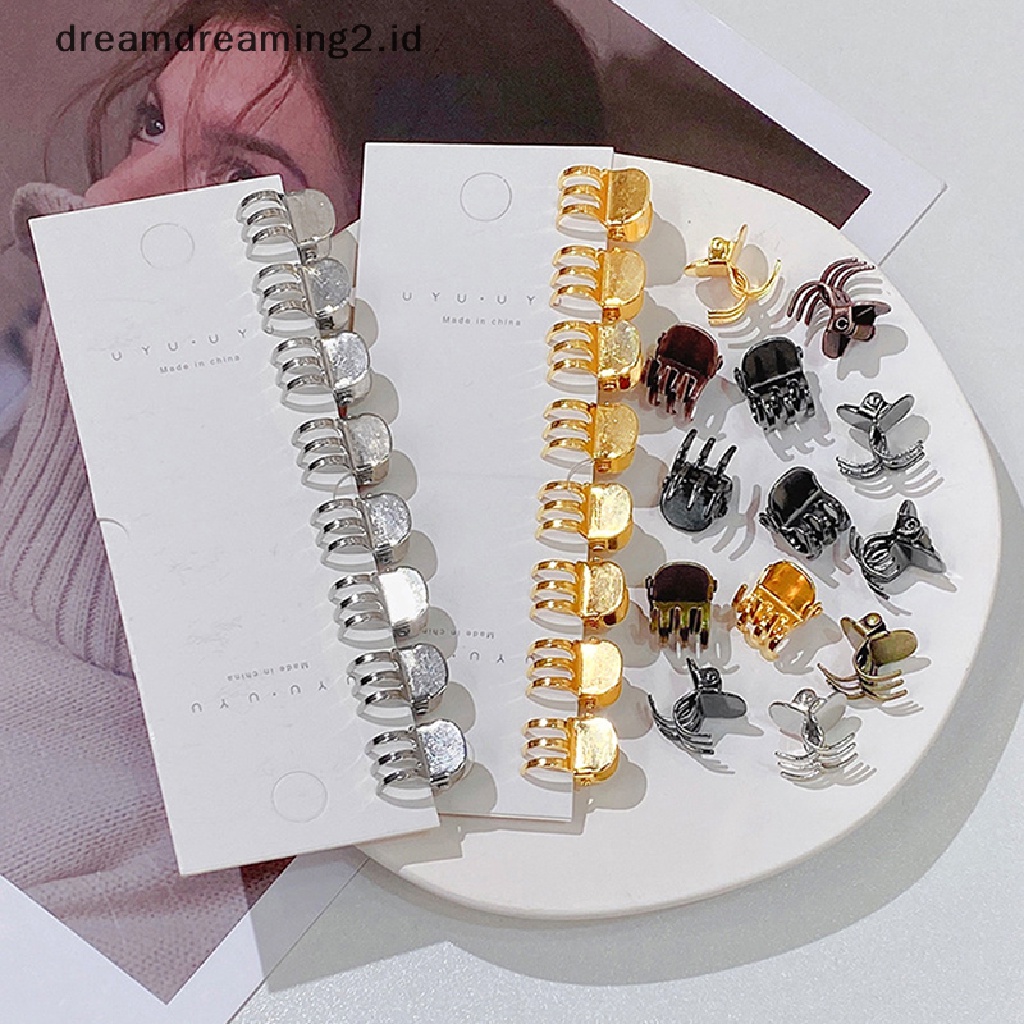 (dream) 5pcs Vintage Logam Kecil Cakar Rambut Manis Klip Rambut Mini Fashion Tahan Lama Styling Aksesoris Rambut Untuk Wanita Kecantikan Aksesori Klasik Clamp Jaw Claw Clip//