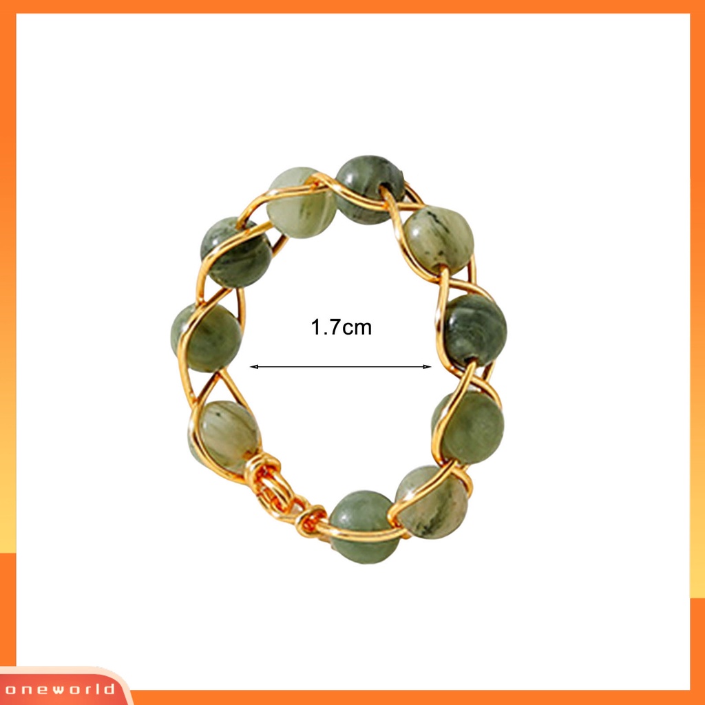 [EONE] Cincin Wanita Kawat Manik-Manik Angin Perhiasan Vintage Geometris Finger Ring Untuk Pesta