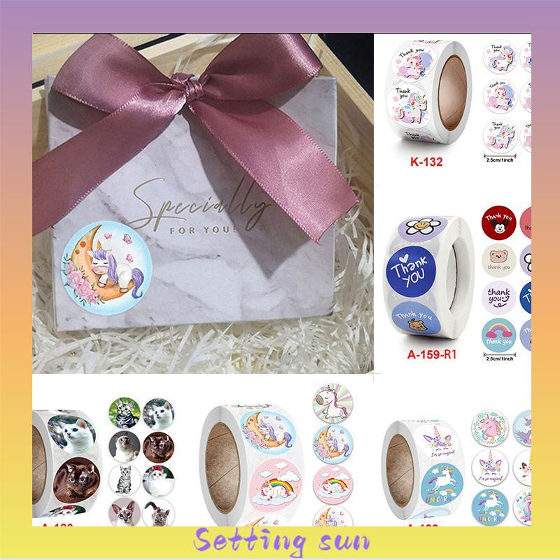 Terima Kasih Stiker Stiker Kartun Anak-anak Stiker Penutupan Dekoratif Kerajinan Liburan DIY TN