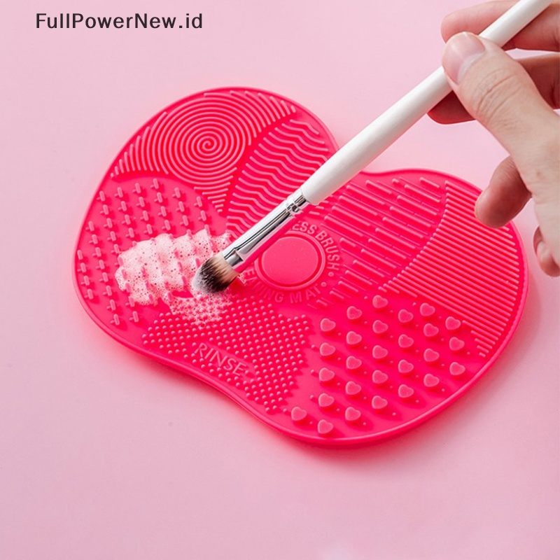 Power Silicone Makeup Brush Cleaner Scrubber Board Alas Pembersih Kosmetik Pad Cleaning ID