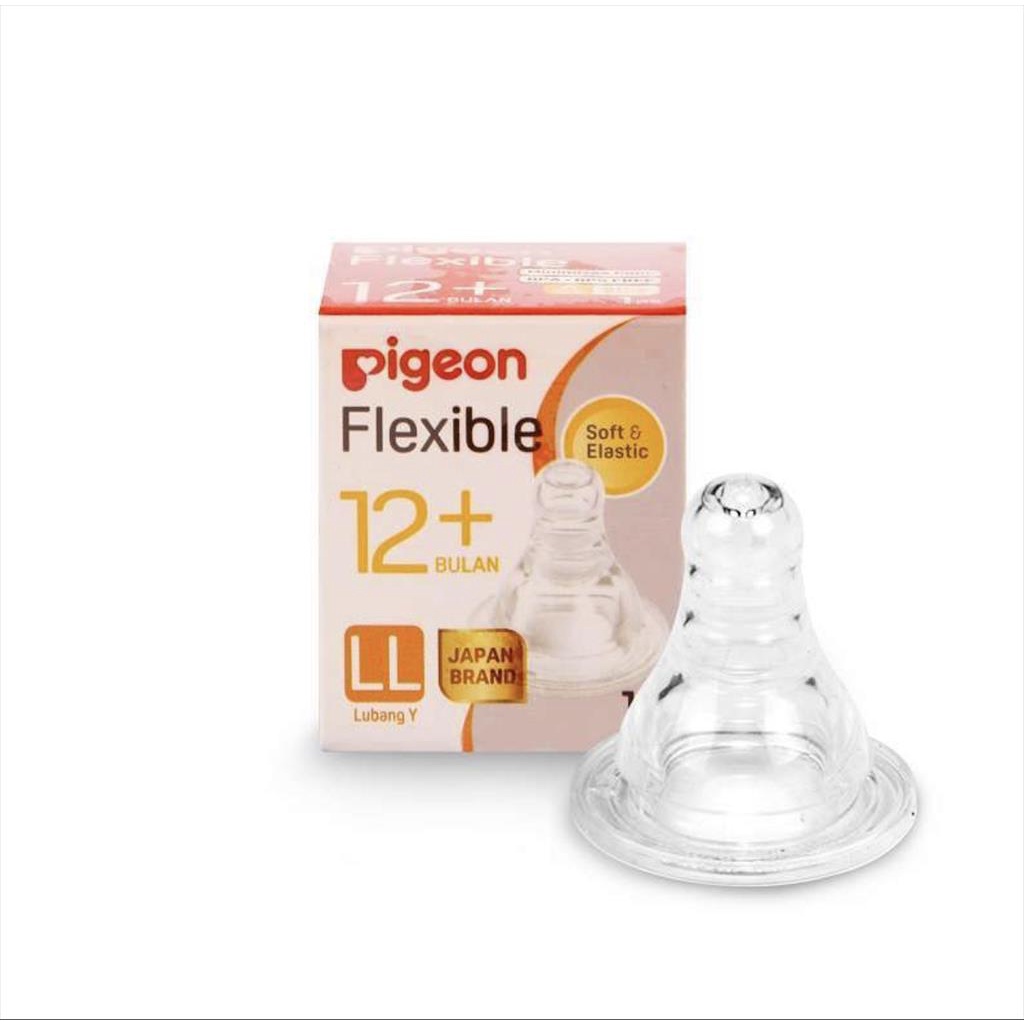 Original Pigeon Nipple SlimNeck LL 12M+ Ulir Peristaltic isi1pc / Pigeon Slim Neck LL