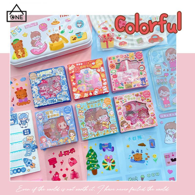 COD❤️Stiker Stiker Pola Kecil Scrapbook Gadis Kartun Kreatif Menggemaskan Stiker Pola Kecil-A.one