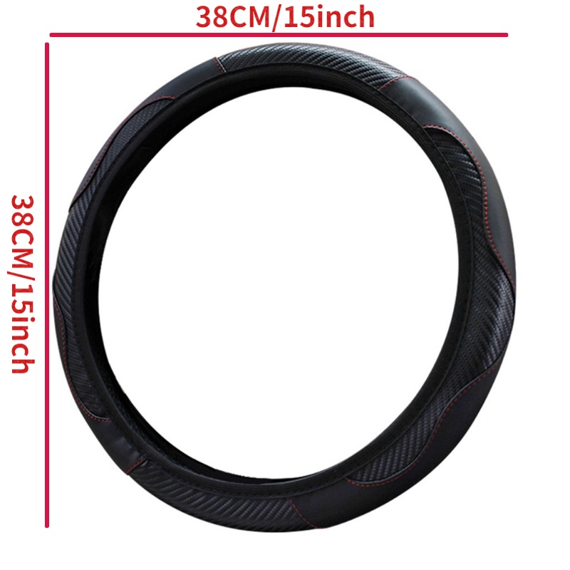 38 cm Universal Anti-Slip Kulit Imitasi Mobil Auto Steering Wheel Cover Pelindung Penutup Setir Mobil Pemegang Bahu