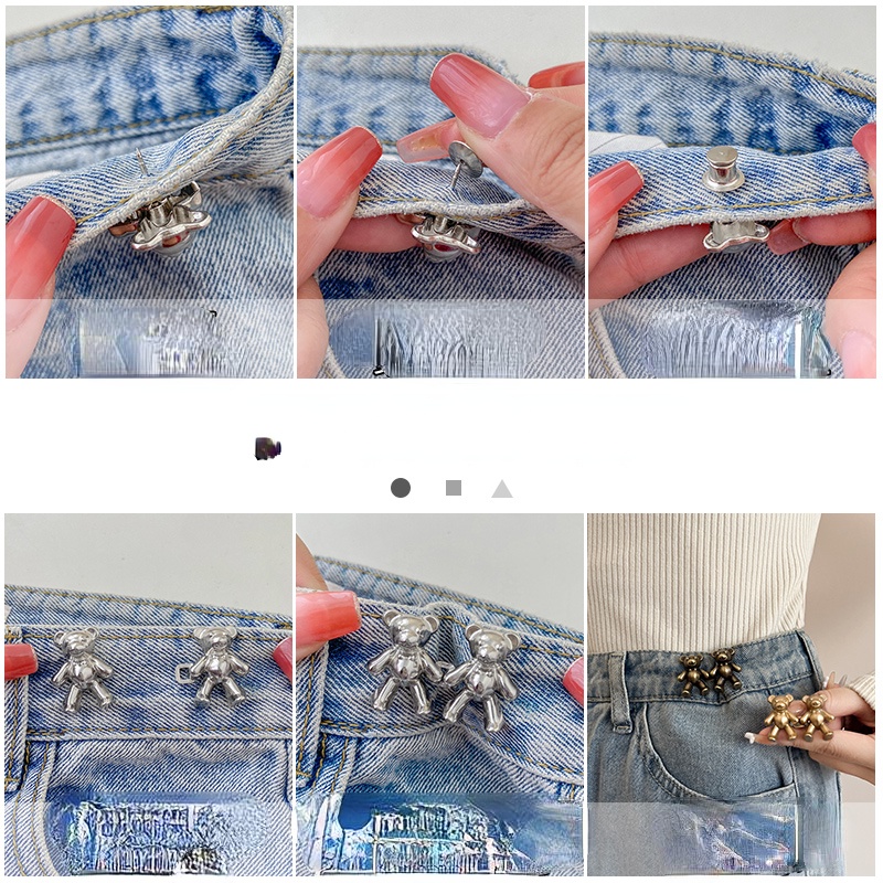 Jeans T-shirt Pinggang Paku Untuk Memperbaiki Pakaian Mutiara Buatan Bros Ketat Gesper Sabuk Aksesoris Adjustable Pin Clasp