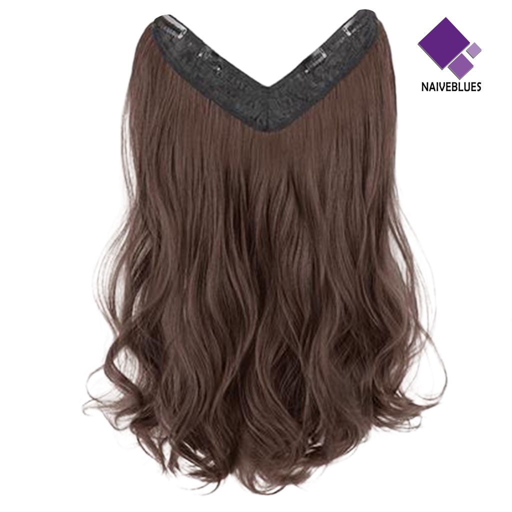 &lt; Naiveblues &gt; Wig Piece No Perm Fluffy Mensimulasikan U-Shaped Menebal Seamless One Piece Curly Partial