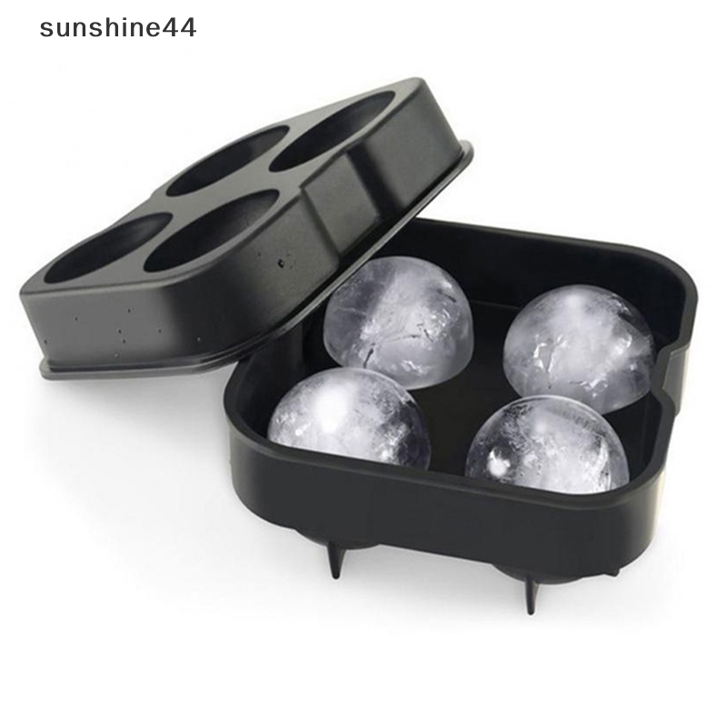 Sunshine Cetakan Es Batu Silikon Black Ice Ball Mold Alat Cetakan Ice Tray Kotak Bulat ID