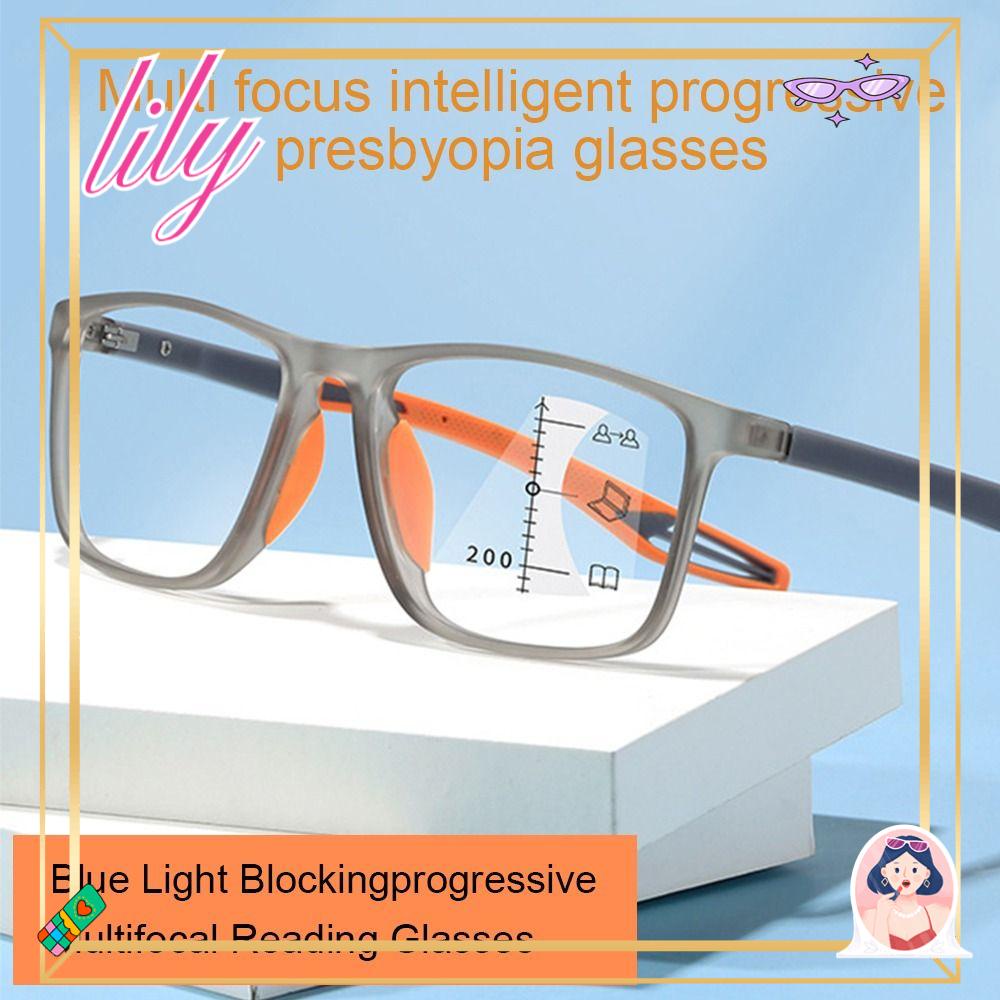 Lily Kacamata Baca Olahraga Fashion Progresif Multifocal Pelindung Mata Kacamata Presbyopic Sederhana