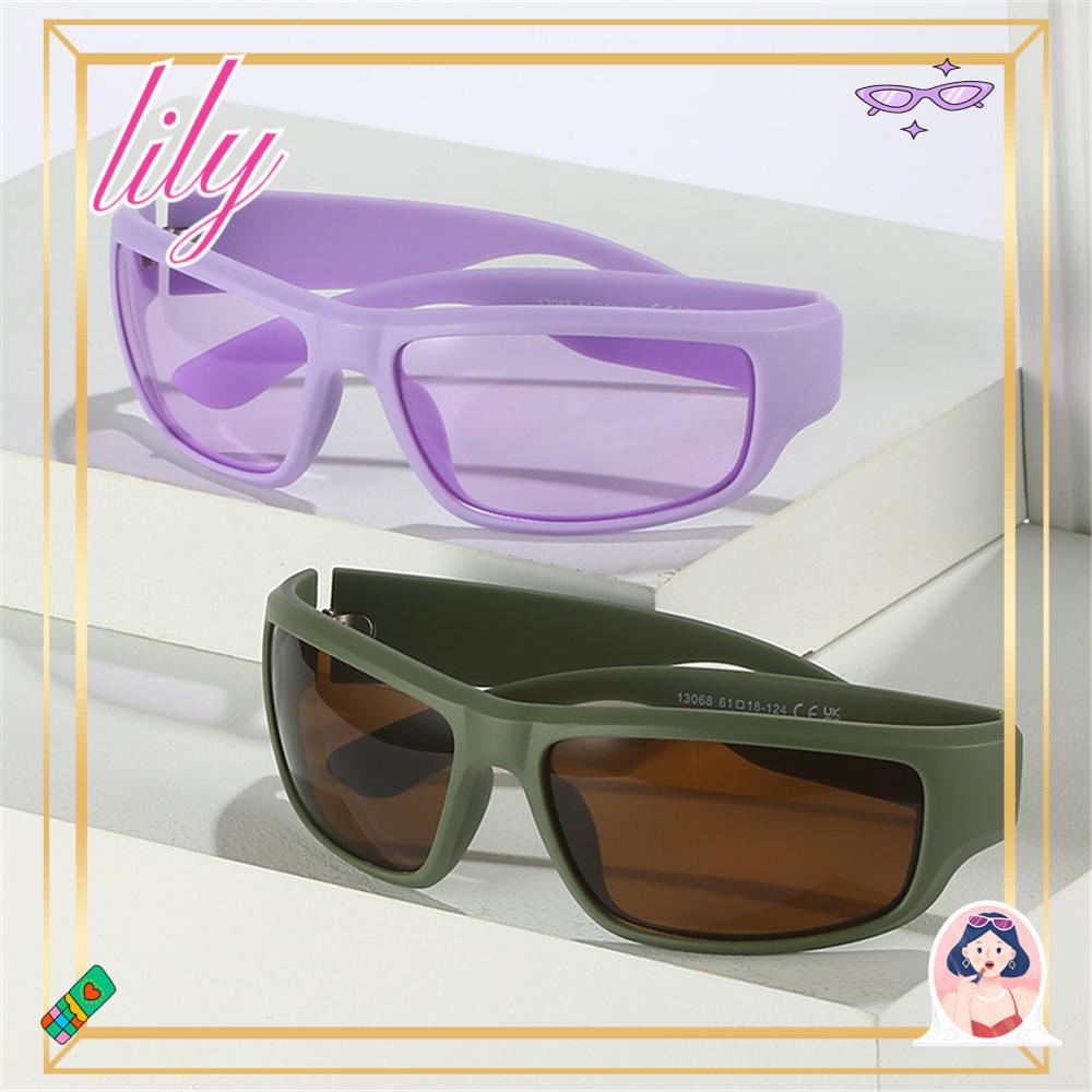 Lily Y2K Kacamata Hitam UV400 Bersepeda Olahraga Punk Goggles