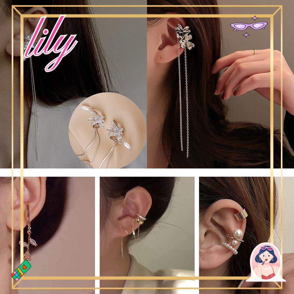 Lily Kupu-Kupu Telinga Bungkus Fashion Wanita Jumbai Perhiasan Anting Klip