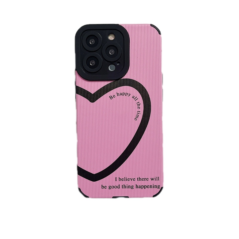 Pretty Pink Love Heart Leather Soft Case IP IPhone 7 8 Plus SE 2020 X XR XS Max 11 12 13 14 Pro Max 14 Plus Camera Protect for Women Girl