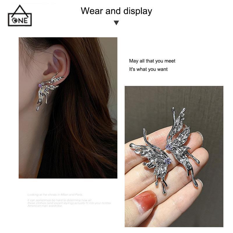 COD❤️Anting Kupu-kupu Desain Zirkon Butterfly Anting Vintage Korea Gaya Untuk Wanita-A.one