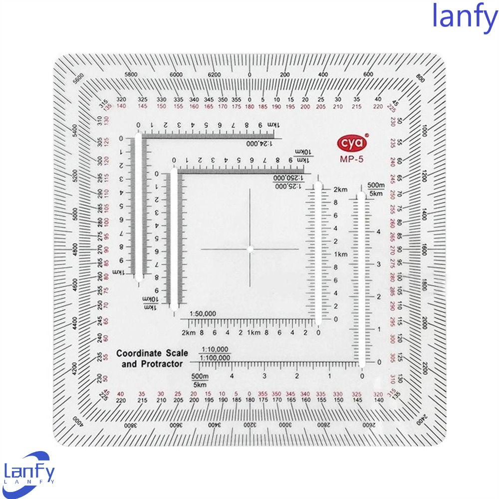 Lanfy Busur Derajat Navigasi Darat Untuk Camping Penggaris Persegi Untuk Teknis Busur Derajat Peta MP-5