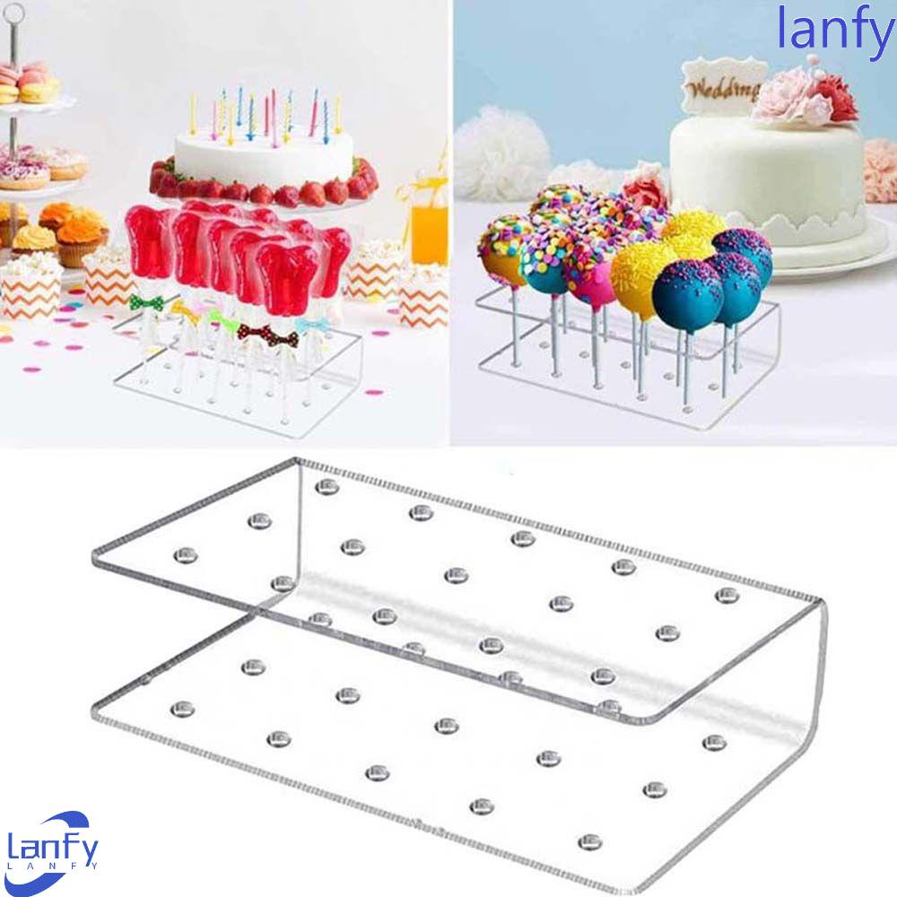 Lanfy Lollipop Stand Acrylic Transparan Persegi Panjang Display Permen Dessert Stick Rak