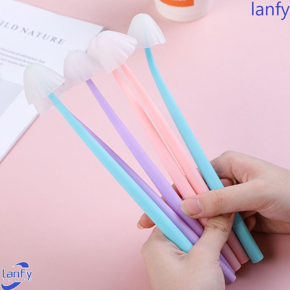 Lanfy Pen Gel Berubah Warna 2Pcs Alat Tulisan Cepat Kering Photochromism 0.5mm Tinta Perlengkapan Kantor Sekolah Ubur Pena Netral