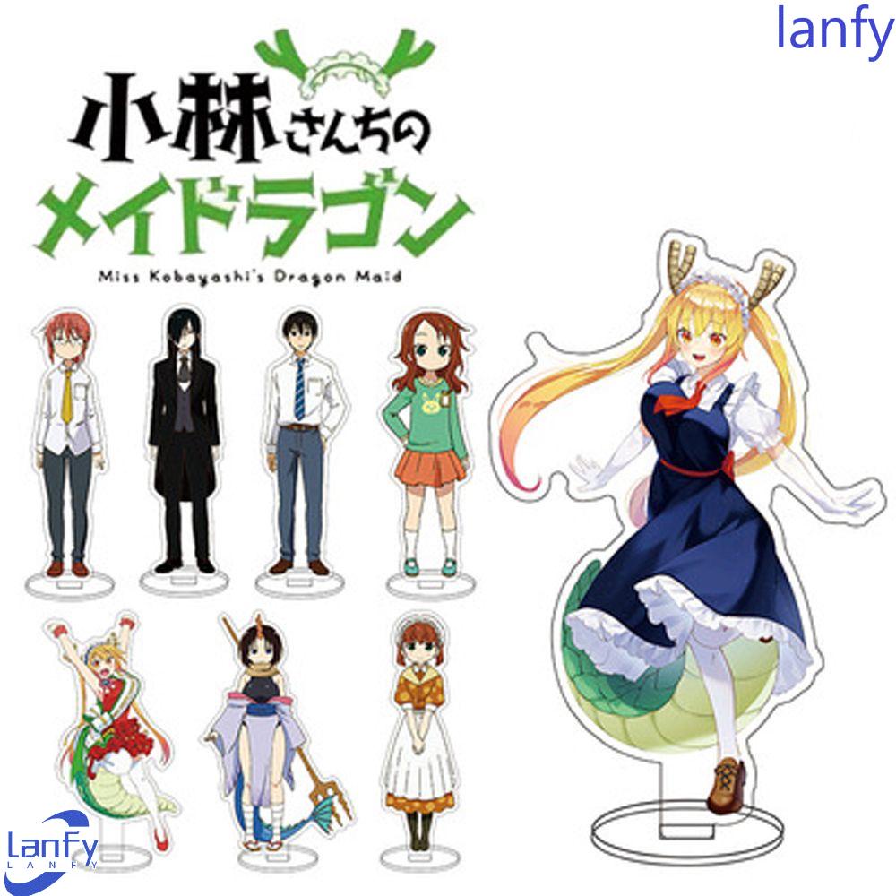 Lanfy Anime Figure Stand Dua Sisi Kawaii Desk Decor Model Figure Transparan Karakter Anime Plat Akrilik