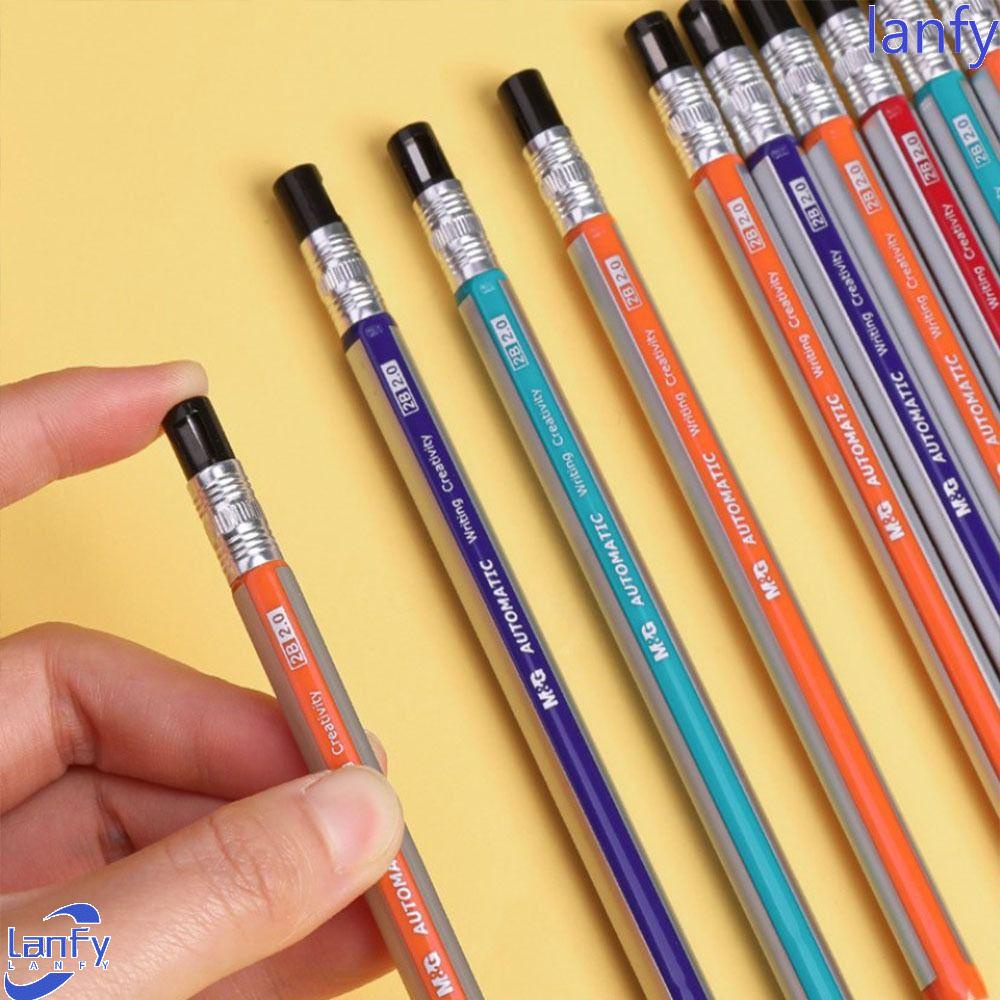 Lanfy 2B Pensil Otomatis Random Gambar Siswa Pensil Serut Perlengkapan Seni Kantor Sekolah 2.0 mm Pensil Otomatis