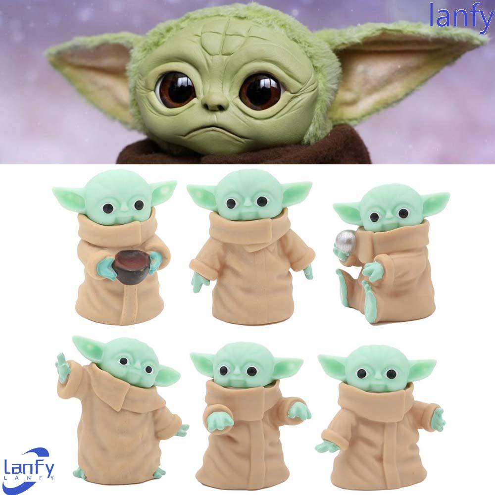 Lanfy Star Wars Action Figure Yoda PVC Anime Dekorasi Hiasan Desktop Model Mainan Aksesoris Interior Mobil Car Interior Decoration