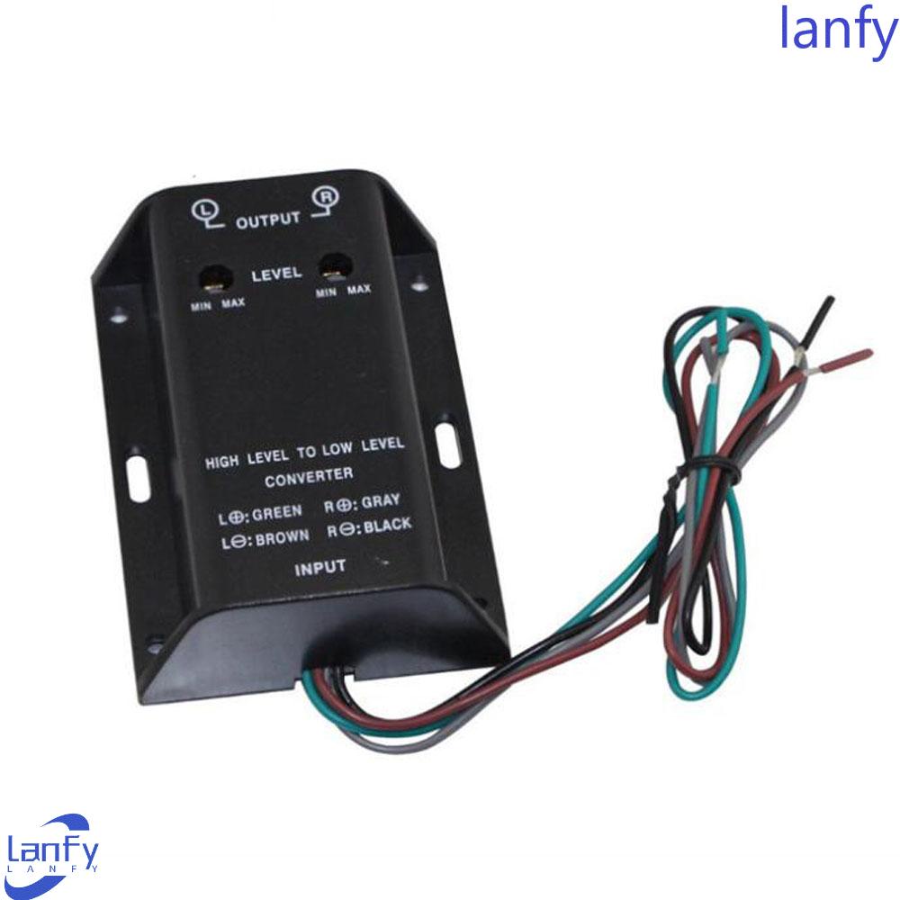 Lanfy Speaker Ke RCA Converter Amplifier Stero Radio High To Low Level 2channel Speaker Mobil Adaptor Adjustable