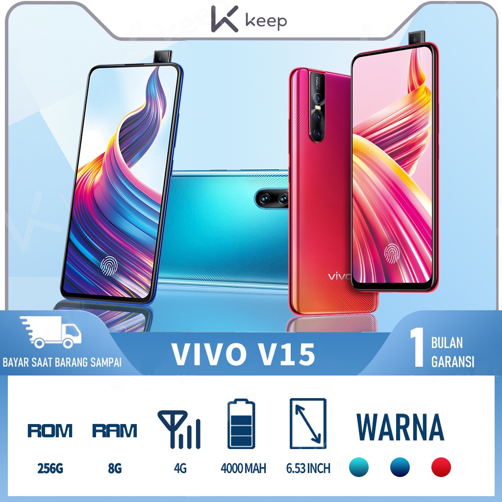 VIVO V15 RAM 8/256GB 32MP Depan 24MP Kamera Belakang Layar 6.53 inci Baru Garansi 1 Tahun