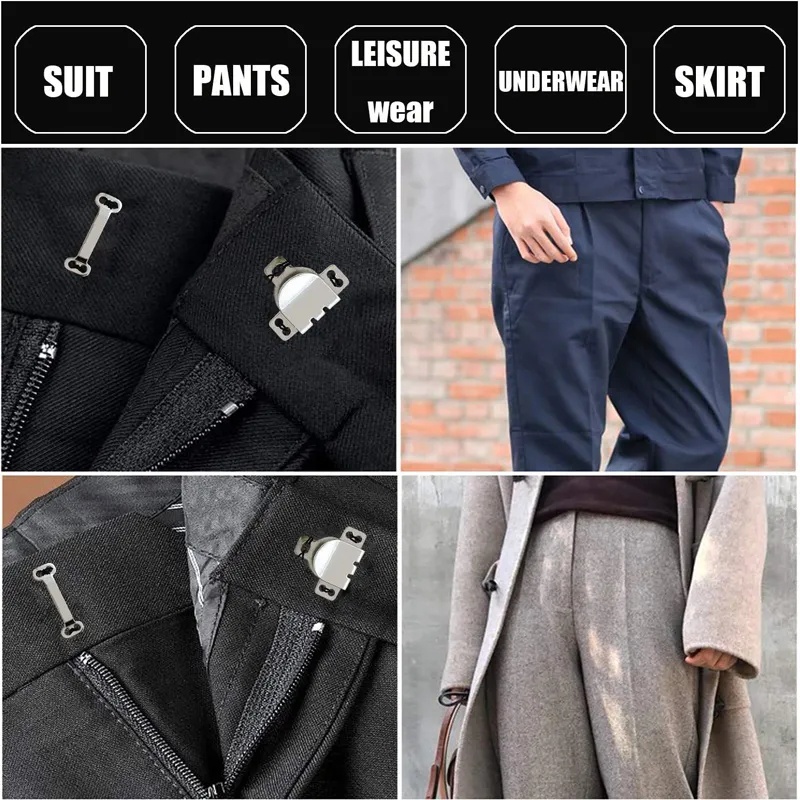 [Harga Grosir] 1set Logam Tak Terlihat Pakaian Gesper Penyesuaian Celana Gesper Concealed Detachable Trousers Buckle Hook Untuk Pakaian Bra Celana Rok Gaun Aksesori Jahit