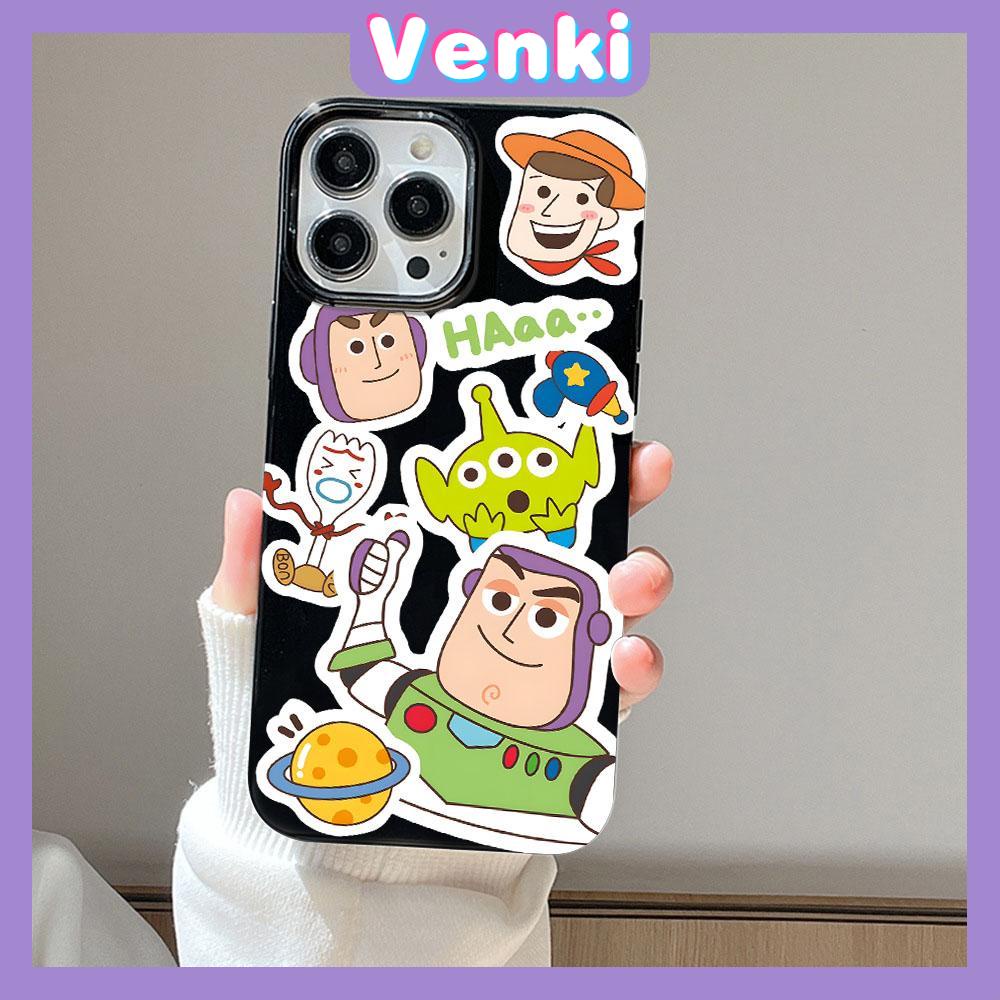 VENKI - For iPhone 11 iPhone Case Black Glossy TPU Soft Case Shockproof Protection Camera Cute Cartoon Compatible with iPhone 14 13 Pro max 12 Pro Max xr xs max 7Plus 8Plus