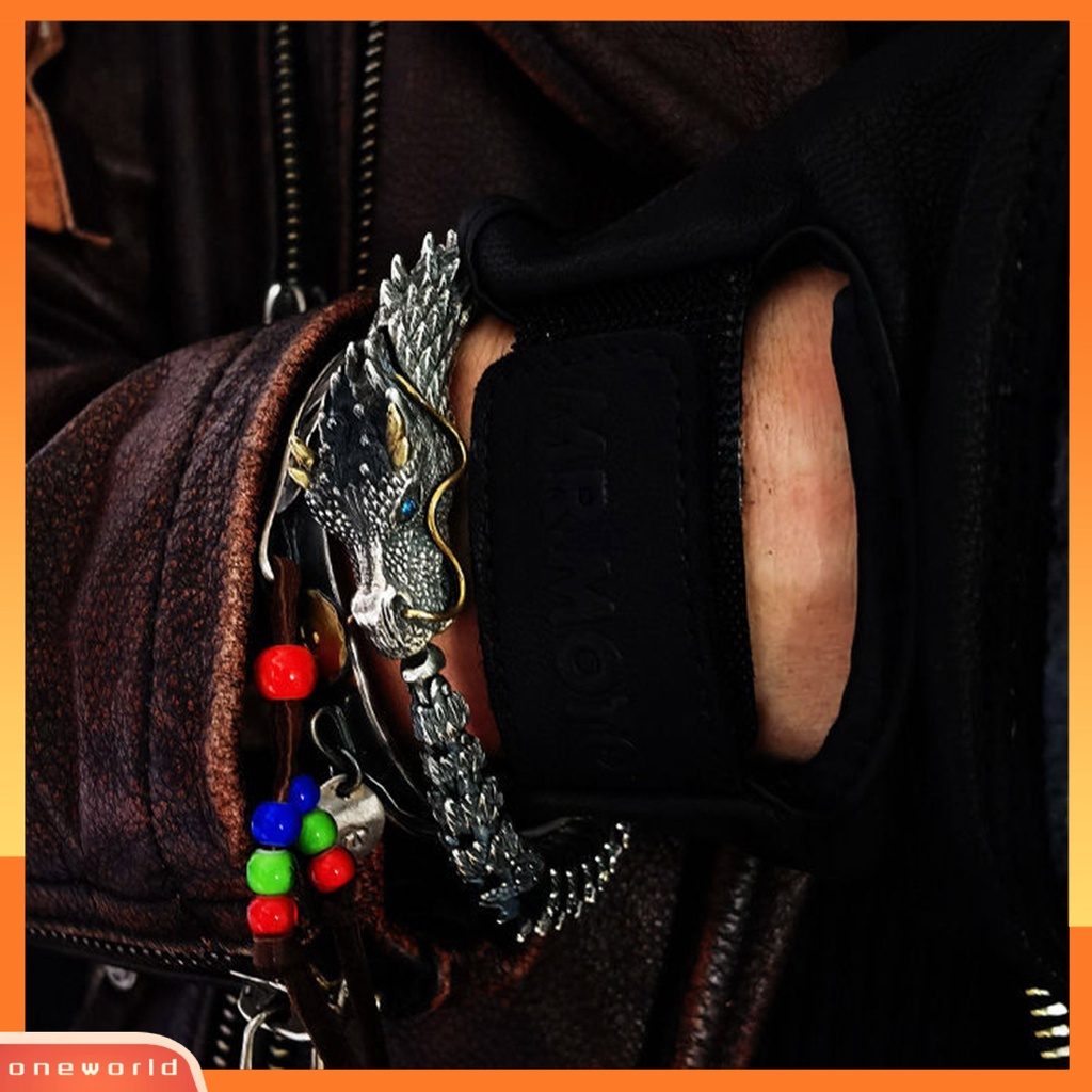 [EONE] Pria Gelang Adjustable Hypoallergenic Hip-hop Distress Koleksi Perhiasan Aksesoris Tembaga Gaya Retro Kepala Naga Laki-Laki Cuff Bangle Untuk Pesta