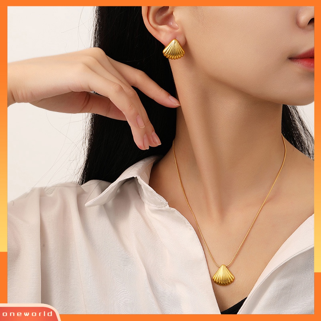 [EONE] Liontin Kalung Indah Elektroplating Tekstur Halus Pengerjaan Halus Kepribadian Dress Up Tidak Luntur Trendi Niche Kerang Kalung Perhiasan Aksesori