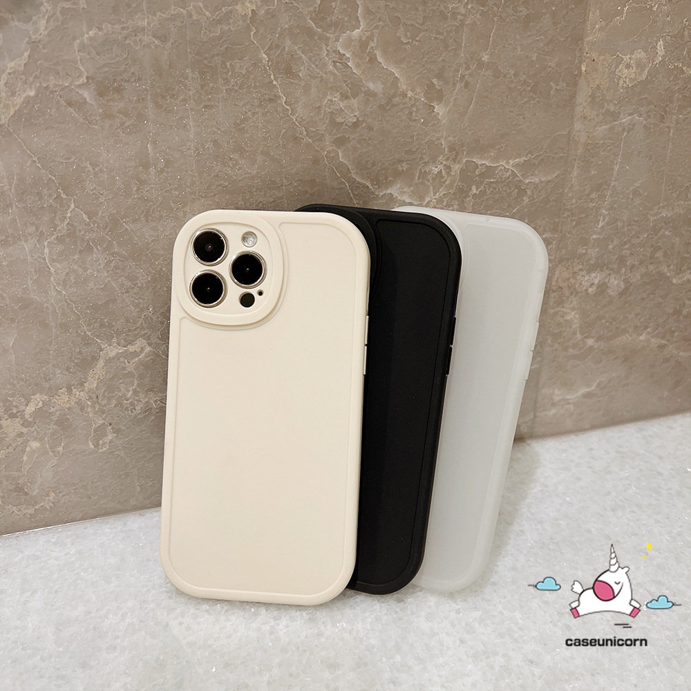 IPHONE Casing Ponsel Simple Kompatibel Untuk Iphone11 7Plus 8Plus XR 13 12 14 Pro 11 Max X XS Max 6 6s 7 8 Plus SE 2020 Mewah Warna Solid Polos Lembut Tpu Debu Tahan Shock Cover Belakang