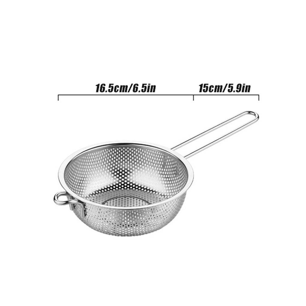 Saringan Bahan Stainless Steel Dengan Gagang Panjang Untuk Cuci Sayur Buah Alat Dapur
