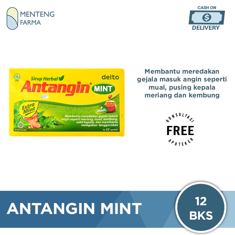 Antangin Mint 12 Sachet - Sirup Masuk Angin, Meriang, Mual, Pusing